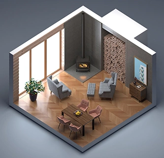 Modern interior design process illustration showcasing turnkey interior solutions and expert design methodology by top interior designers in Chennai.