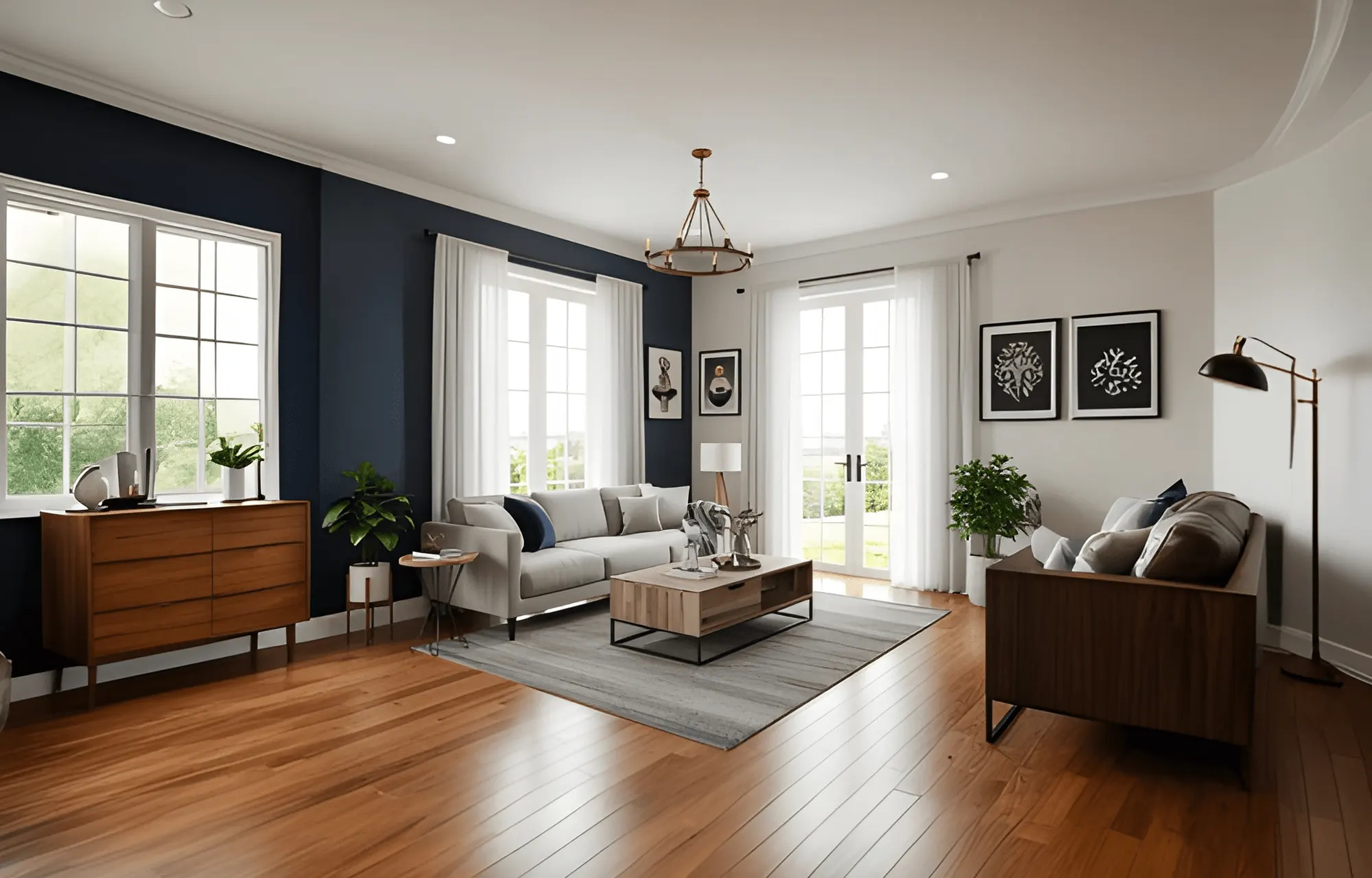 Comparison of design plans and completed interiors showing successful transformation by expert interior designers in Chennai.