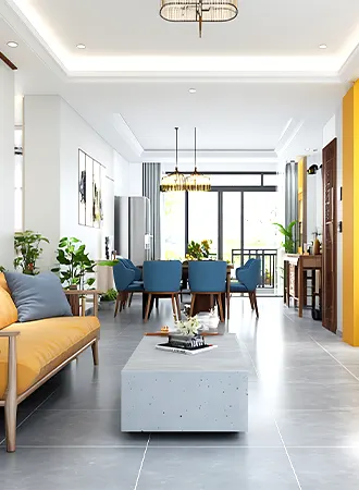 Contemporary residential interior design in Chennai featuring modern styling and personalized home décor solutions.